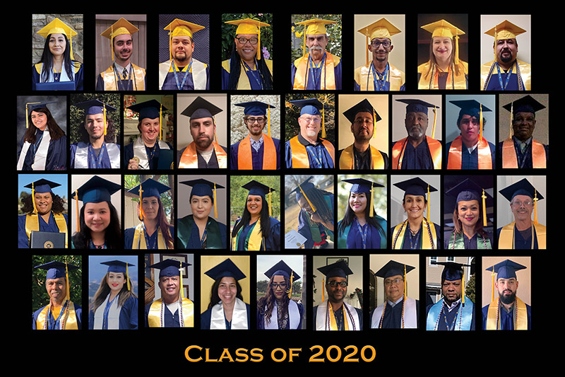 Composite image of graduates from January 2021 graduation