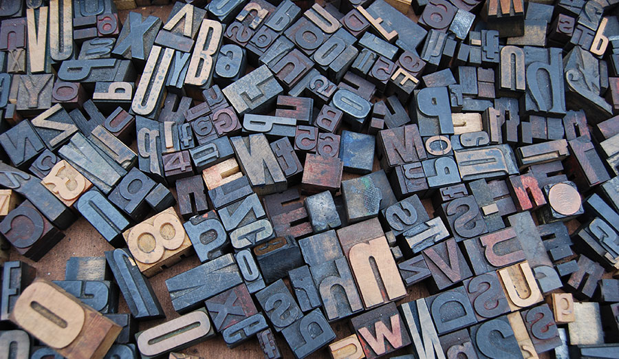 Jumbled letters used for typesetting